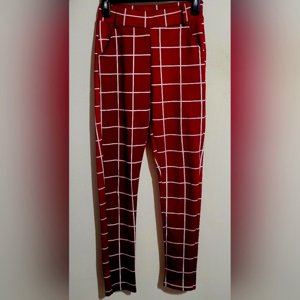 Maroon slim soft dress pants